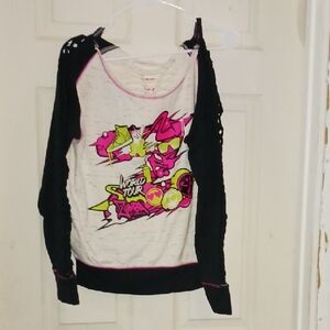 Graphic Womens Shirt with Black and Pink Accents